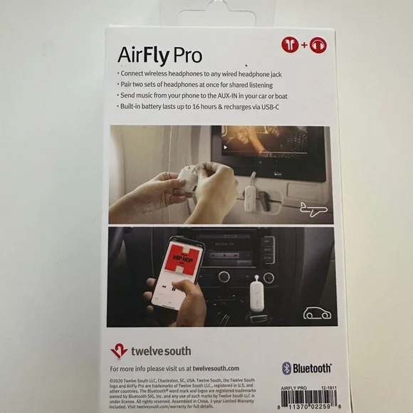 AirFly Pro Wireless Audio Adapter - White - Picture 2 of 2